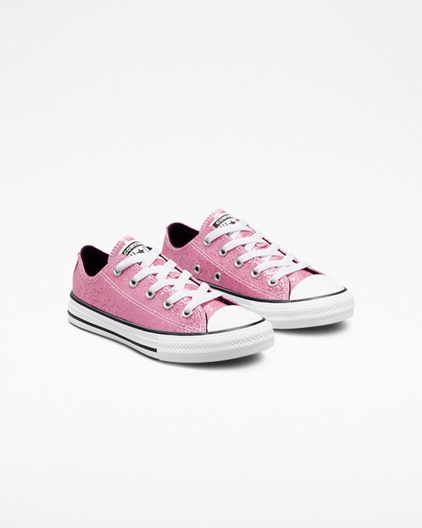 Tenisi Fete Converse Chuck Taylor All Star Glitter Roz Negrii | RO CZJD0367